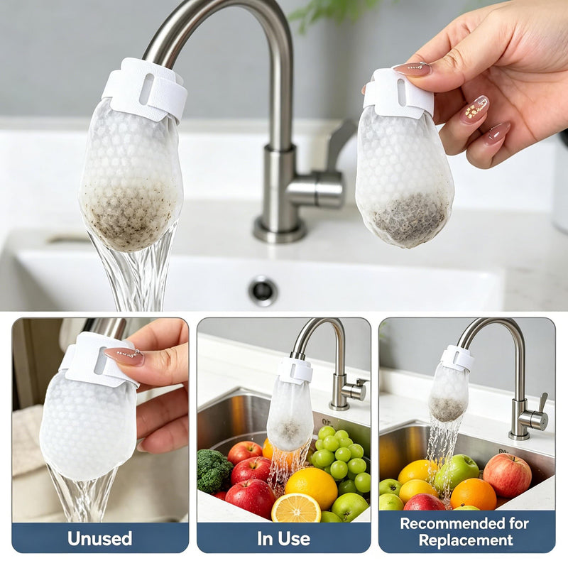 Disposable Non-Woven Faucet Filter Sleeve,10 Pack Fix Straps Kitchen Bath