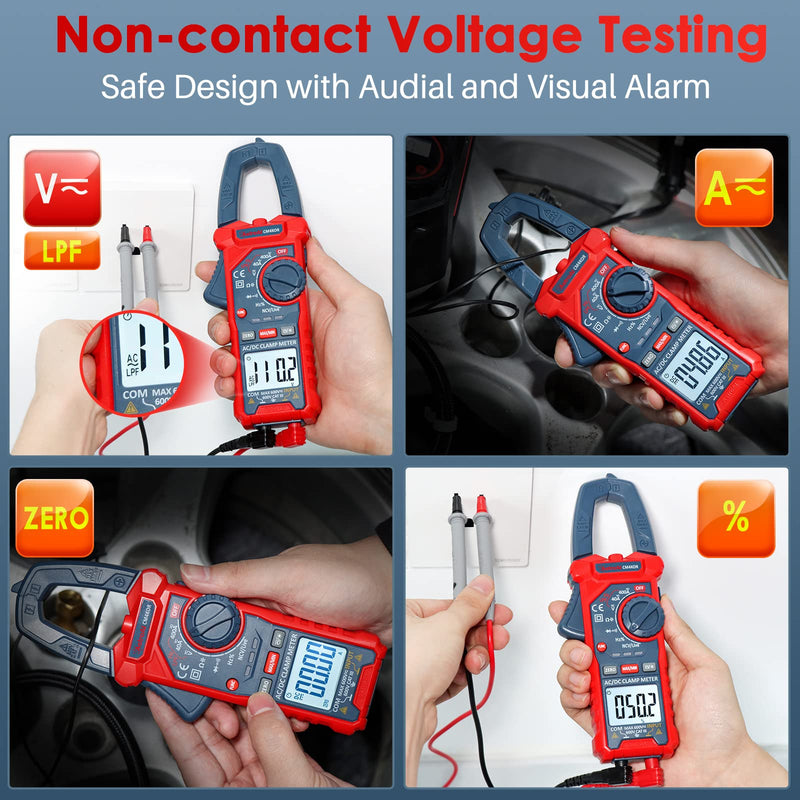AstroAI Digital Clamp Meter Multimeter 4000 Counts Auto-ranging Amp Tester Measuring AC/DC Voltage & Current, Resistance, Capacitance, Frequency, Continuity, Live Wire Test, NCV Detection
