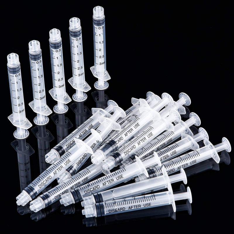 TecUnite 20 Pack Syringe Without Needle, Plastic Curved Syringes for Epoxy Resin, Craft, Feeding Pets Animals, Oil or Glue Applicator