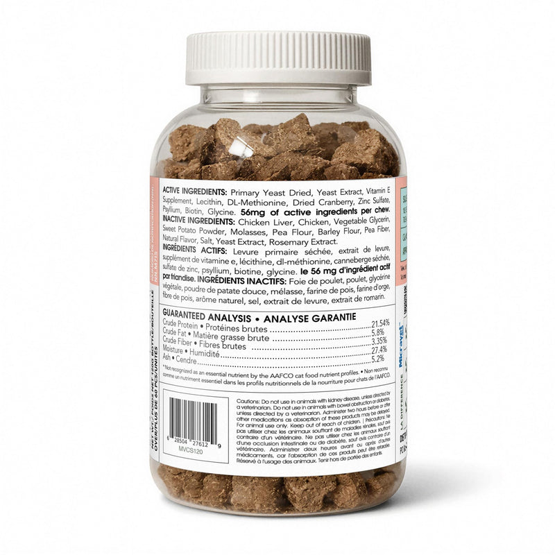 MicraVet Pro Cat Hairball Skin & Coat Health Soft Chews–Hairball Control,Shedding Support, Itchy Skin Relief & Shiny Coat Formula with Biotin,Zinc,Probiotics & Vitamin E–Soft Chew Supplements for Cats