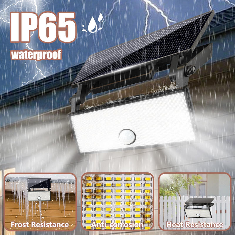 Solar Motion Lights Outdoor 2 Pack, Exterior Motion Light 3 Lighting Modes Motion Sensor Wall Light Solar Powered, Motion Lights For Outside Deck Steps Fence Patio Front Door Pathway Garage