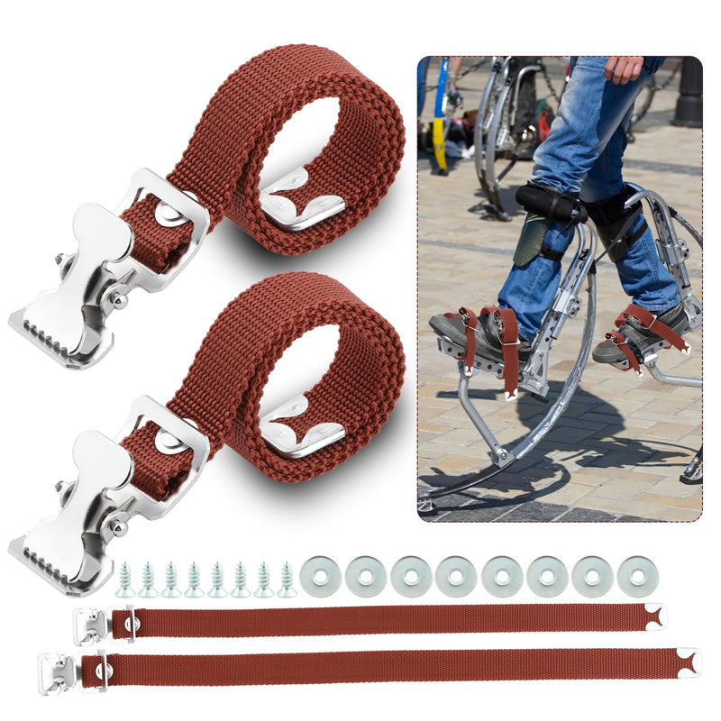 EMVANV 4PCS Drywall Stilts Straps, Adjustable Leg Band Straps Drywall Foot Band Straps Kit with 8 Screws & 8 Spacers, Nylon Leg Fixation Strap Replacement Part for Stilts(Red) Red