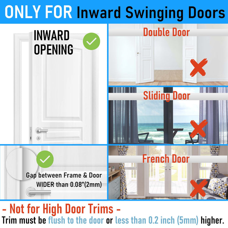 3Pack Home Security Door Reinforcement Lock, Childproof Safety Door Lock Latch Inside Stopper, Add High Security to Prevent Home Unauthorized Entry, Aluminum Construction Finish Black 3