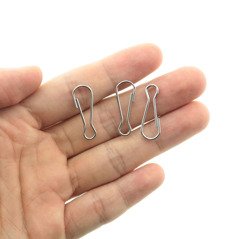 100PCS 1Inch / 25mm 304 Stainless Steel Metal Spring Hooks Rust-Proof Lanyard Snap Clip Hooks for Key Chain, ID Card, DIY Spring Clip