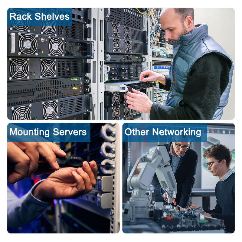 uxcell M8 x 1.25mm Cage Nut, 5Pcs Snap-in Cage Nuts, Carbon Steel Zinc Plated Metric Nut for Server Rack Cabinet, Silver 5