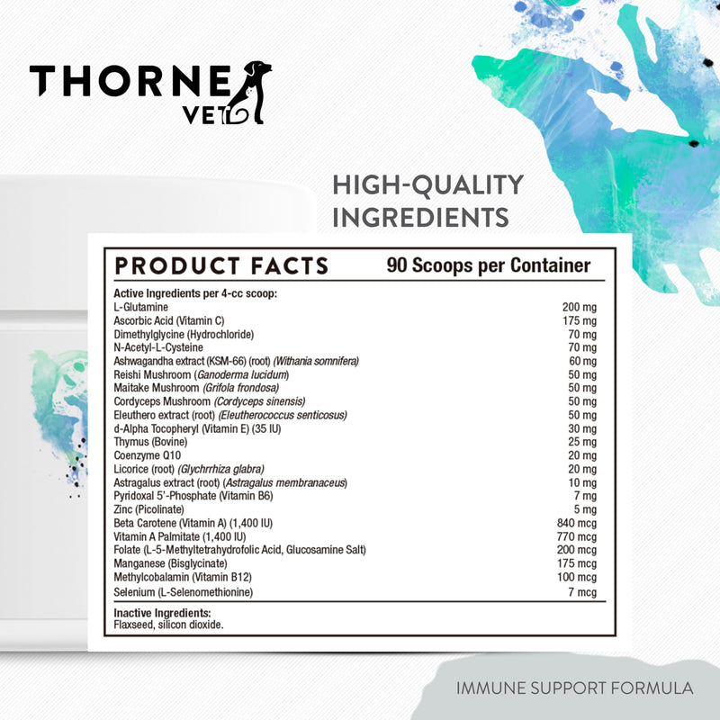 ThorneVET Immune Support Formula Powder – Immune Support for Dogs & Cats, 90 Scoops - PawsPlanet Australia