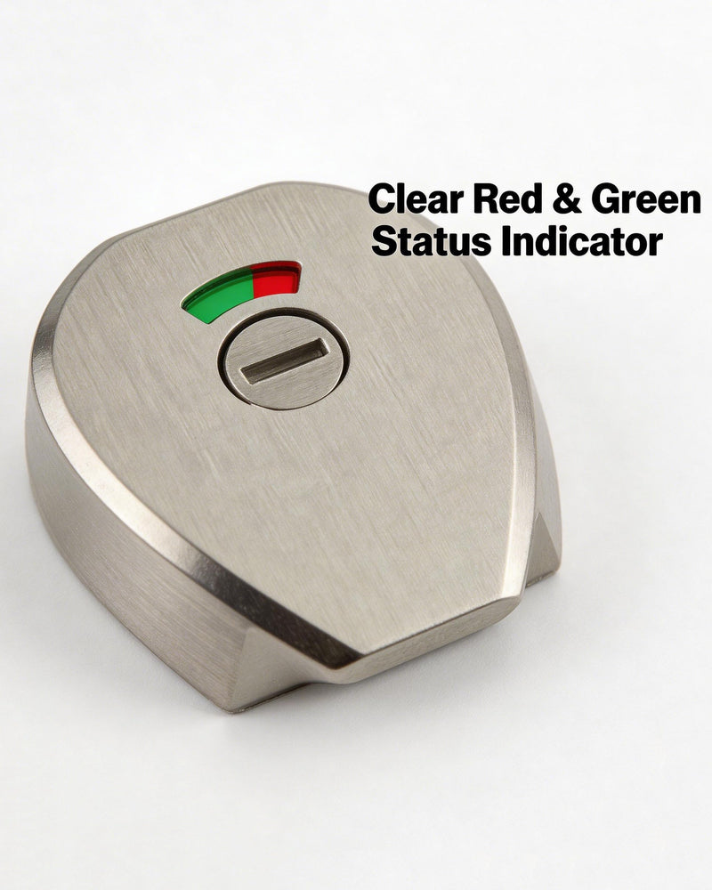 Stainless Steel Bathroom Privacy Indicator Lock, Vacant/Occupied Indicator, Brushed Nickel Finish for Public Restrooms, Changing Rooms, Hotels, and Home Bathrooms