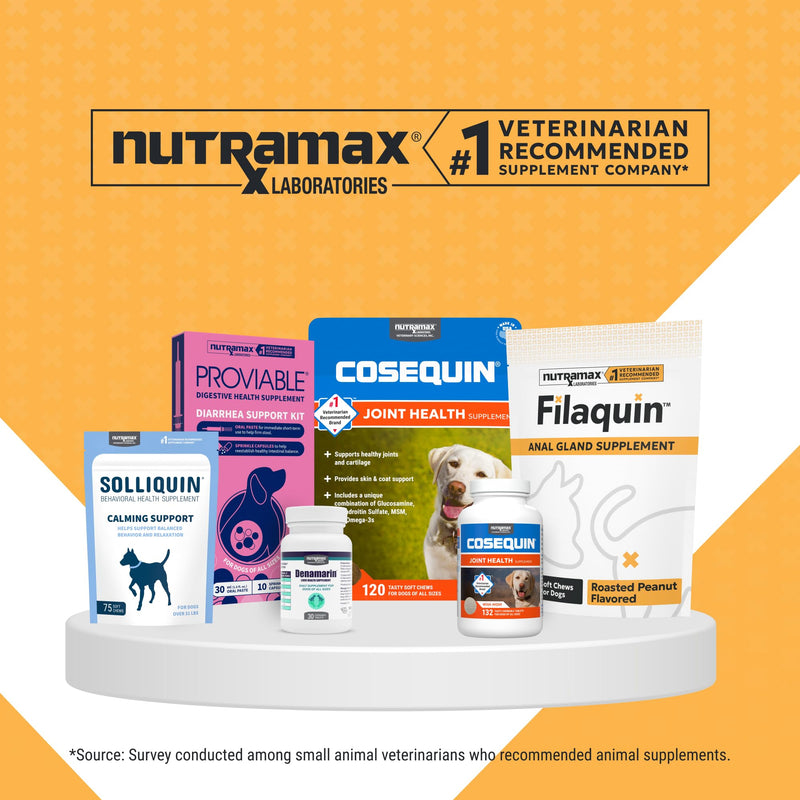 Nutramax Filaquin Anal Gland Supplement for Dogs, from The Same Company as Cosequin & Proviable, with Pre & Postbiotics and Psyllium Husk Fiber to Support Anal Gland Health, 90 Count Soft Chews