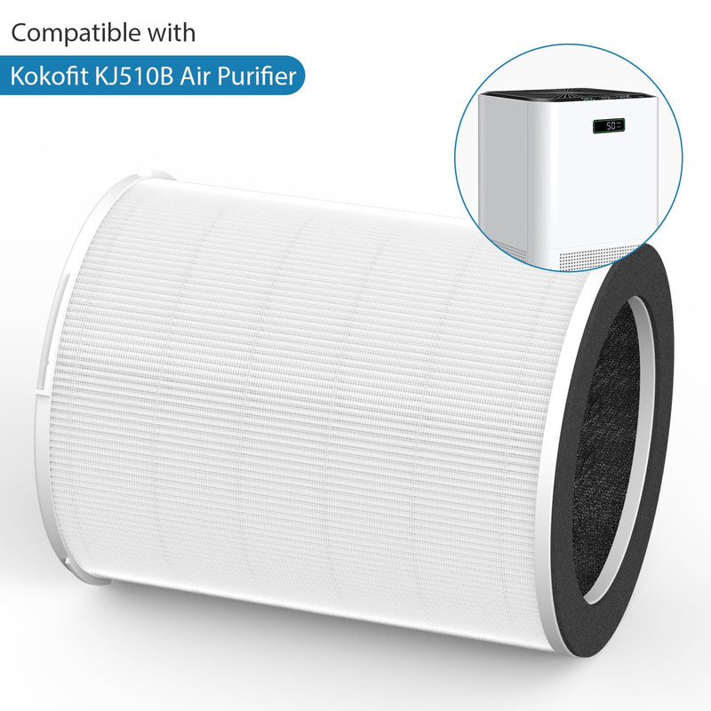 1-Pack KJ510B Replacement Filter Compatible with Kokofit KJ510B Air Purifier, 3-in-1 Filtration System 1-Pack