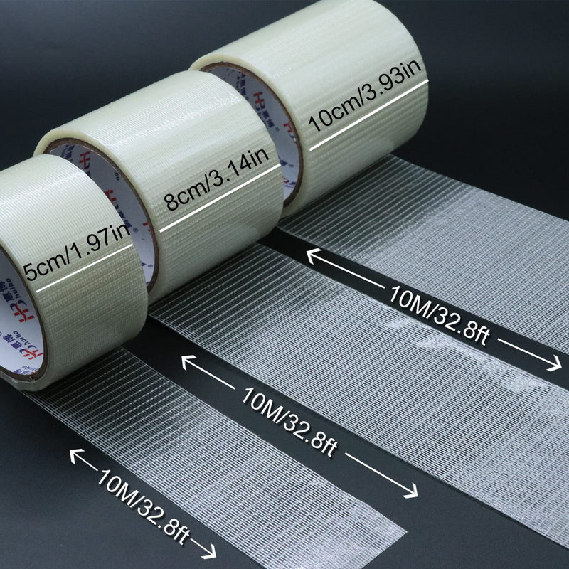 9KM DWLIFE Kite Ripstop Repair Tape 5cm-10cm Bi-Directional Fiberglass Filament Tape Clear Waterproof Strong High Adhesion Tear UV Resistance for Tent Sail Awning RV Camper Packing Fabric 32FT x 1.97in / 10M x 5cm
