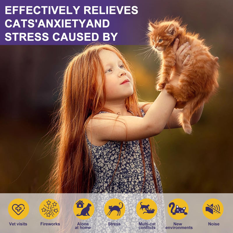 Cat Pheromone Calming Diffuser Starter Kit, 1 Plug-in Diffuser & 3 Refills (48ml Each), Up to 90 Days Supply, Helps Reduce Scratching, Urine Marking & Stress, for Multi-Cat Homes & New Environments