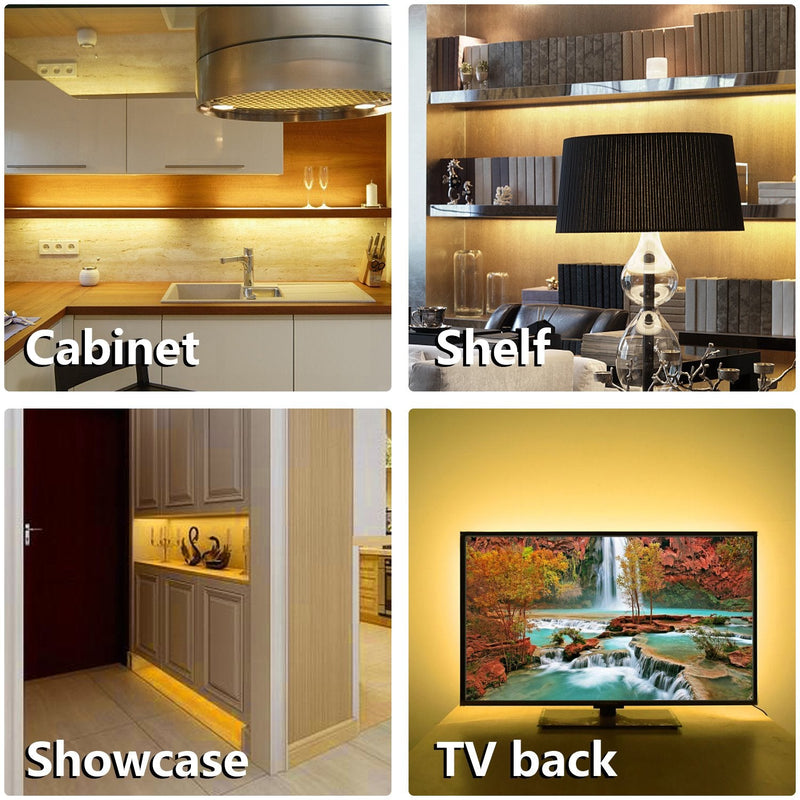 WOBANE Under Cabinet LED Lighting kit, 6 PCS LED Strip Lights with Remote Control Dimmer and Adapter, Dimmable for Kitchen Cabinet,Counter,Shelf,TV Back,Showcase 2700K Warm White,Bright 1500lm,Timing 6*20inch
