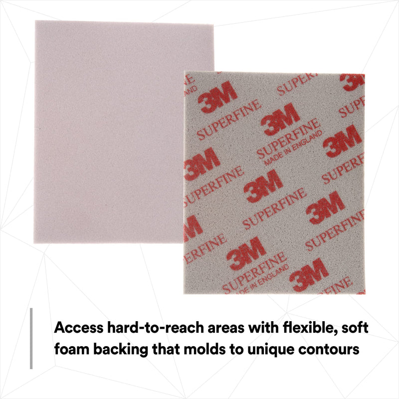 3M Softback Sanding Sponge 02602, 4 1/2 x 5 1/2 in, 20 Pack, Superfine Grit, Fast Cutting 4 x 5 1/2 in