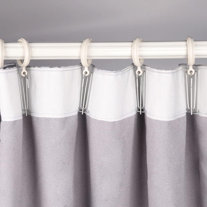 Curtain Pleat Tape, 10 Meters/10.9 Yards Pleater Tape for Curtains, Included 30 Pcs Stainless Steel 4 Prongs Curtain Pleater Hooks for DIY Pinch Pleat Curtain, White