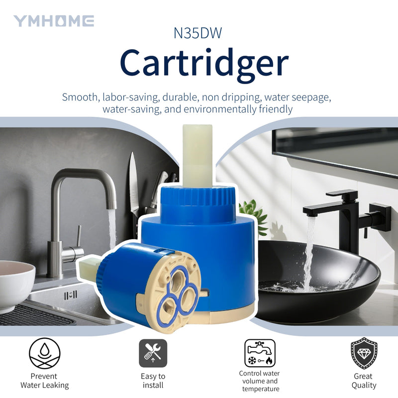 N35DW Faucet Cartridge,Suitable for Kraus and Pfist Single Handle Faucet,Replaces Glacier Bay OEM models 169-640, 704-612 & 704-615,CUPC/NSF/IAPMO Certification,Used for Bathroom and Kitchen Faucet