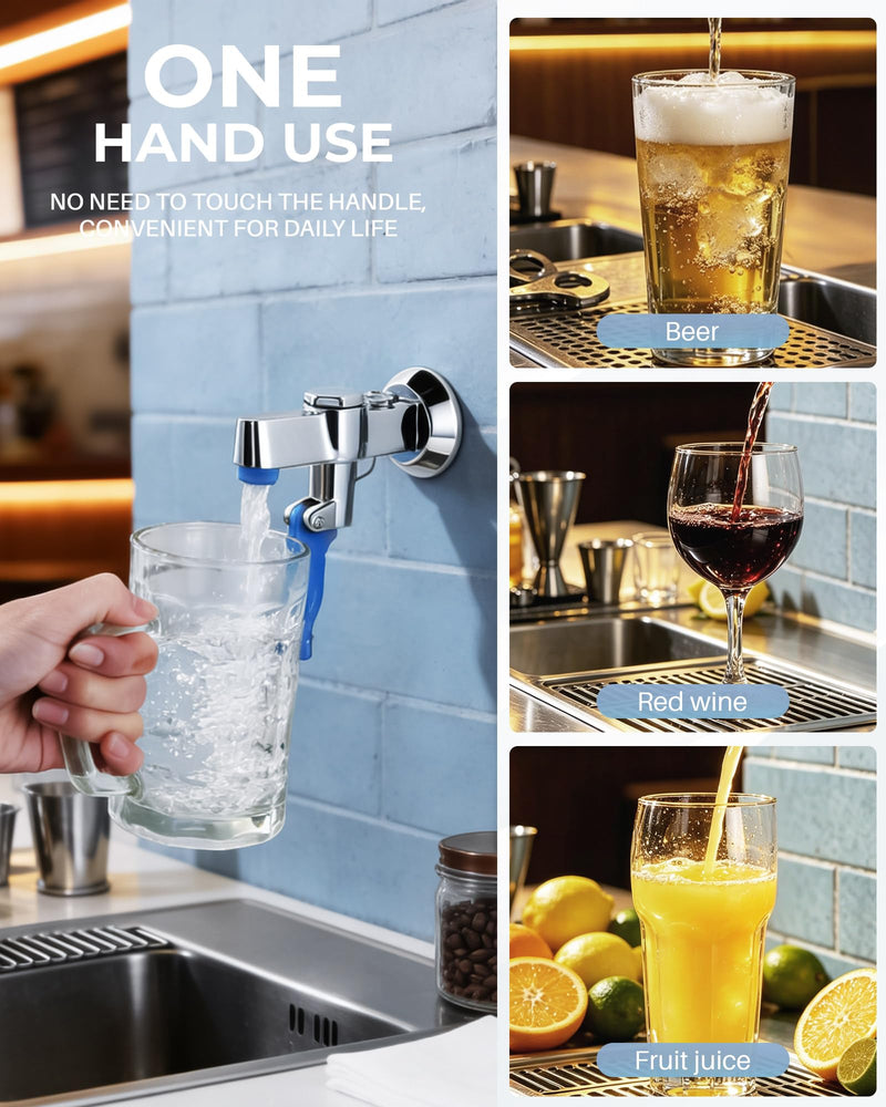 Glass Filler Faucet Wall Mount: iVIGA Push-Back Water Bottle Filling Station - Brass Glass Filling Station Water Filler Faucet for Bar Cafe Hotel Kitchen - Male Inlet No Flange