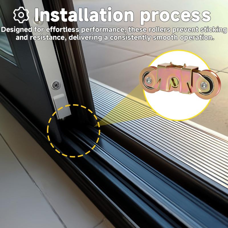 2 Pack Gliding Patio Door Tandem Roller Assembly Fits for Andersen P/N #1997061 (1982 to P) & Replaces 1273704 200 Series and 400 Series Tandem Roller (1964 to 1982),1-1/4" Steel Ball Bearing Gold