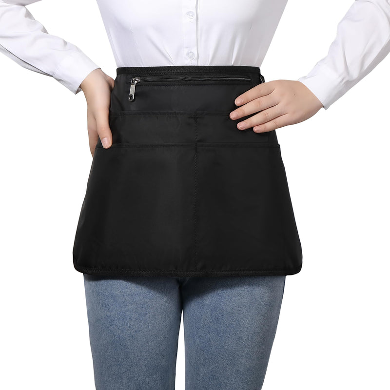 Cleaning Apron Caddy for Women with 6 Pockets, Professional Waterproof Cleaning Supplies for Housekeeping Black 1