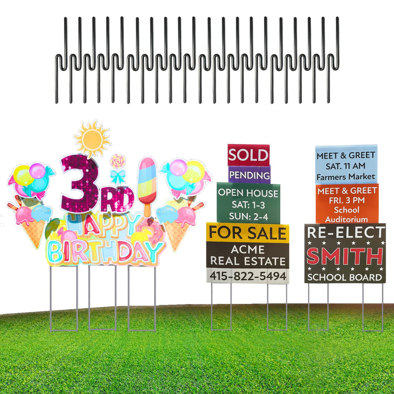 Western Steel & Wire Rider Pins Sign Stacking Pins for Corrugated Signs, w Rounded Ends (Pack of 10) Pack Of 10