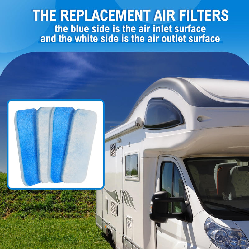 Ziliny 10 Pack RV AC Filters for Air Conditioner Vent 12.9 x 5.5 Inch Rounded Rectangle