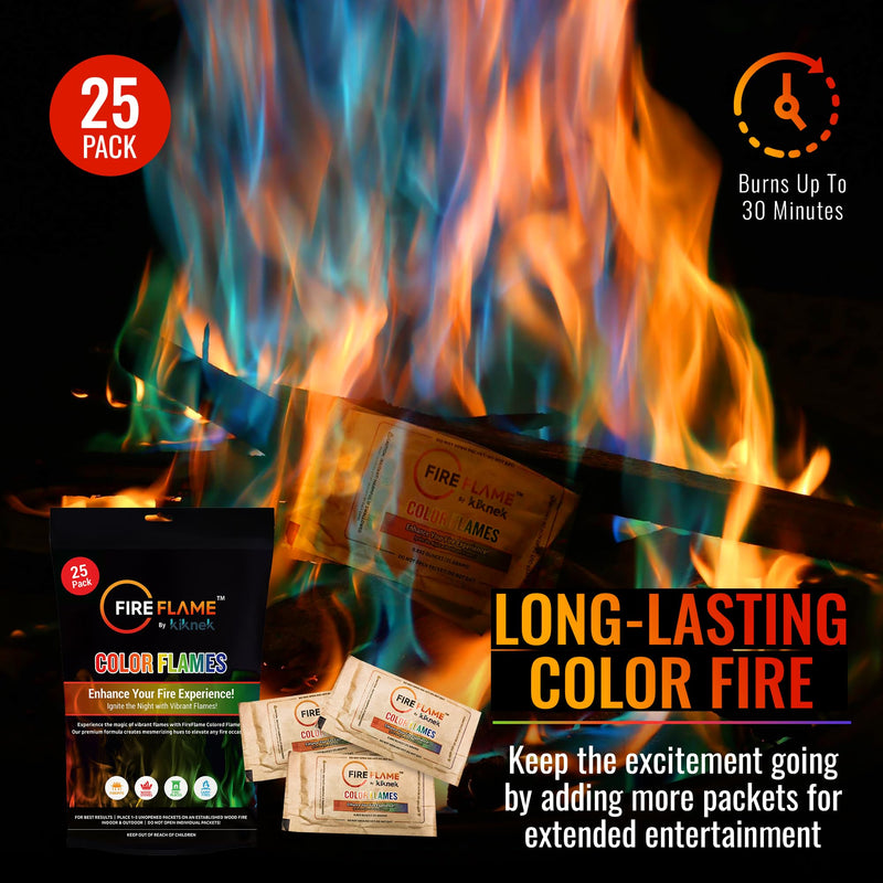Fireflame Fire Color Changing Packets, Magic Colorful Fire Flames, 25 Pack