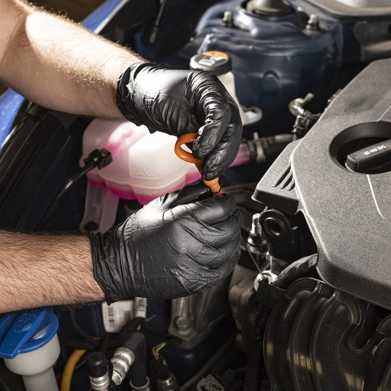 Comfy Package Black Nitrile HEAVY DUTY 6 Mil. Chemical Resistance, Latex & Powder Free, Textured Fingertips Disposable Gloves 100 Large - NewNest Australia