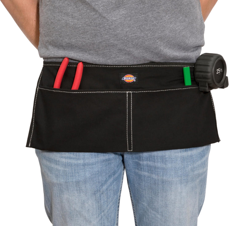 Dickies 2-Pocket Canvas Work Waist Apron, Suitable for Woodworkers, Artists, and other Craftspeople, Black