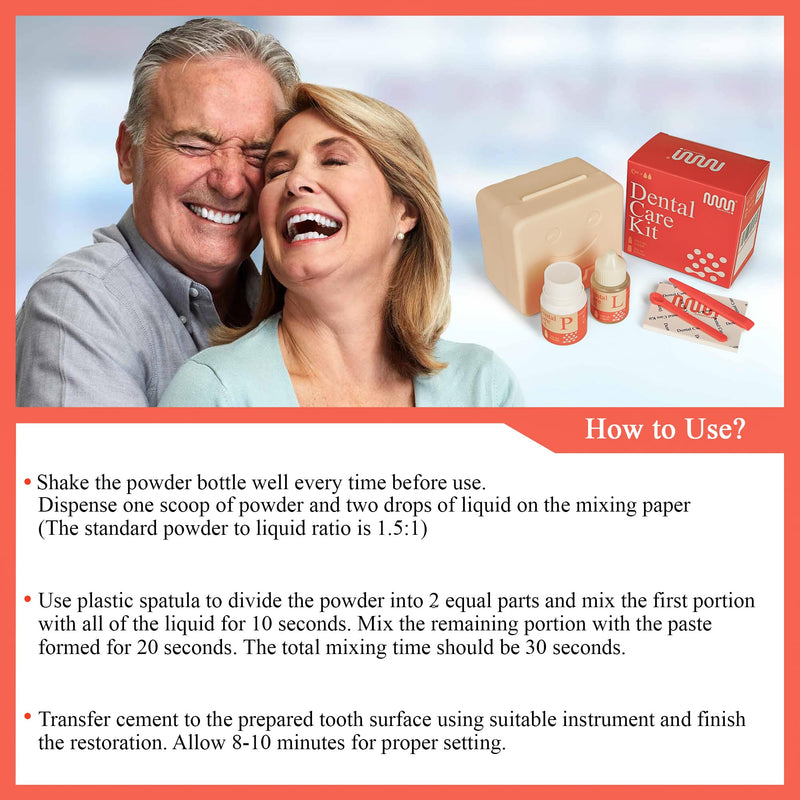 mastermedi Zinc Oxide Eugenol Cement Dental Care Kit Glue For Crowns & Bridges Filling - NewNest Australia