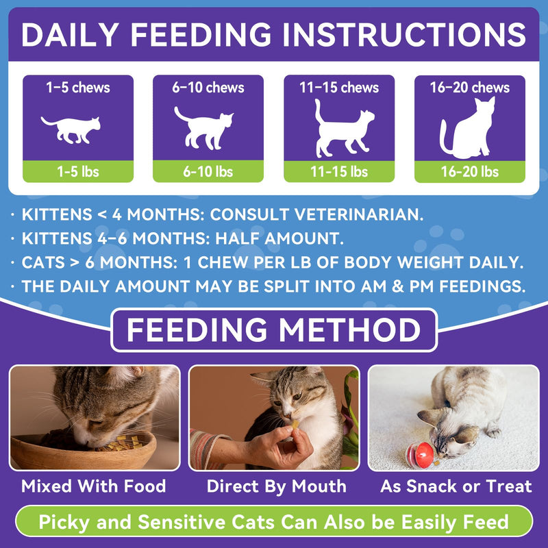Flea and Tick Prevention for Cats - 500 Crunchy & Creamy Chews, Cat Flea Treatment with Skin & Coat Support, Oral Natural Flea Chewables for Gut & Immunity Support for All Breeds & Ages Chicken Flavor