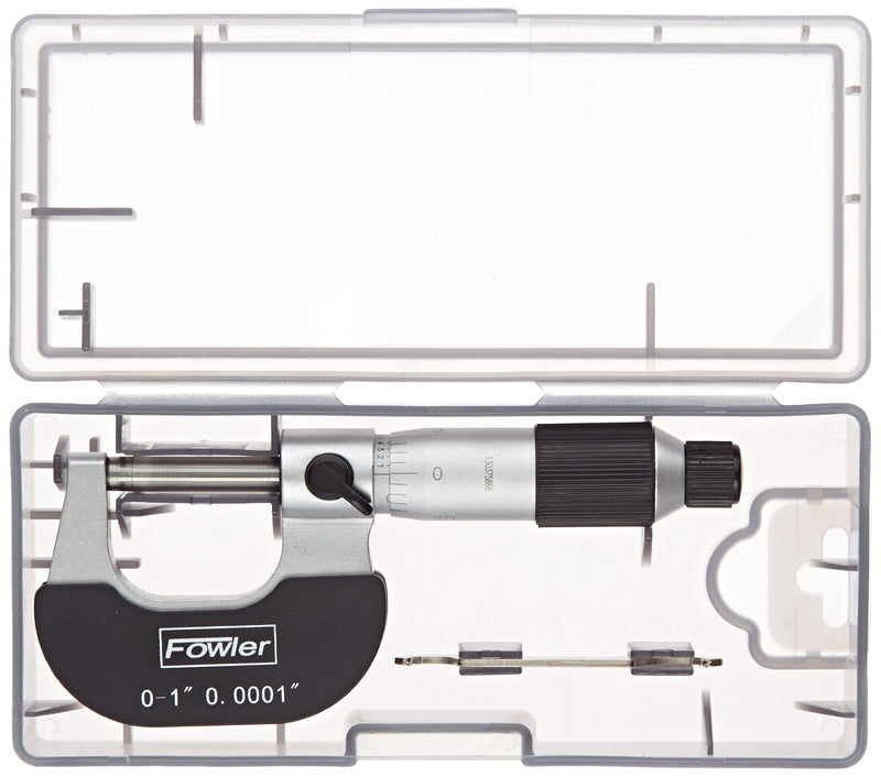 Fowler 52-229-201-0 Swiss Style Outside Micrometer with 0-1" Measuring Range