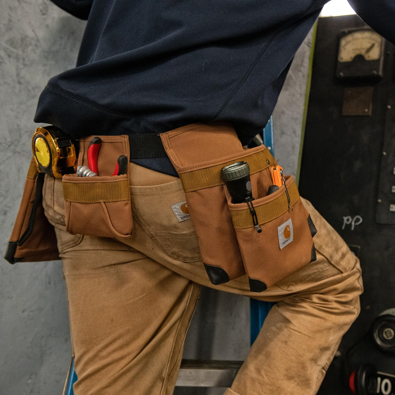 Carhartt Padded Tool Belt, Rugged Tool Belt with Tool & Fastener Storage Pockets, 7 Pocket, Carhartt Brown