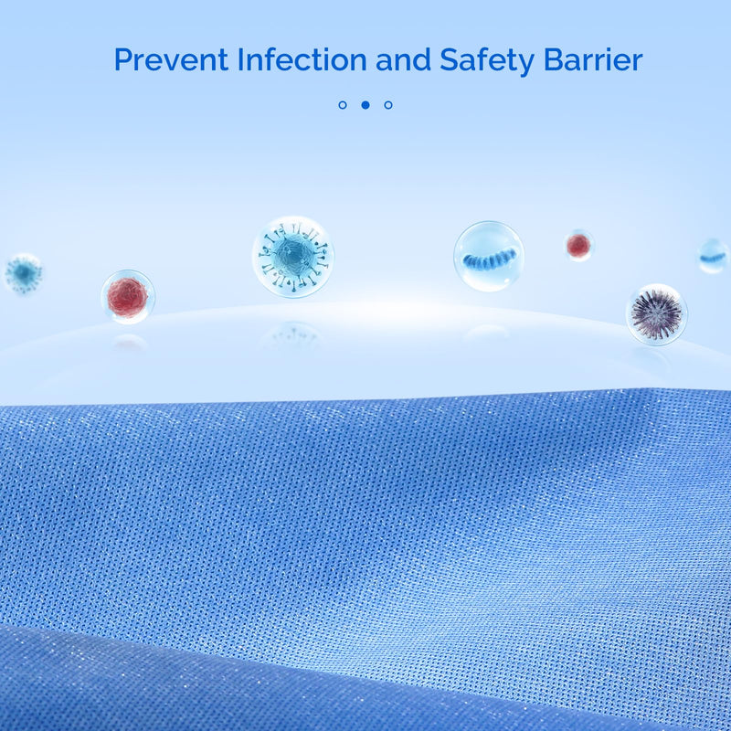 JMU Autoclave CSR Sterilization Wrap 12"x12" 50pcs SMMS Non-Woven,Sterilization with Steam & EO, 60g Blue Non-Sterile Pads 12" x 12" 50