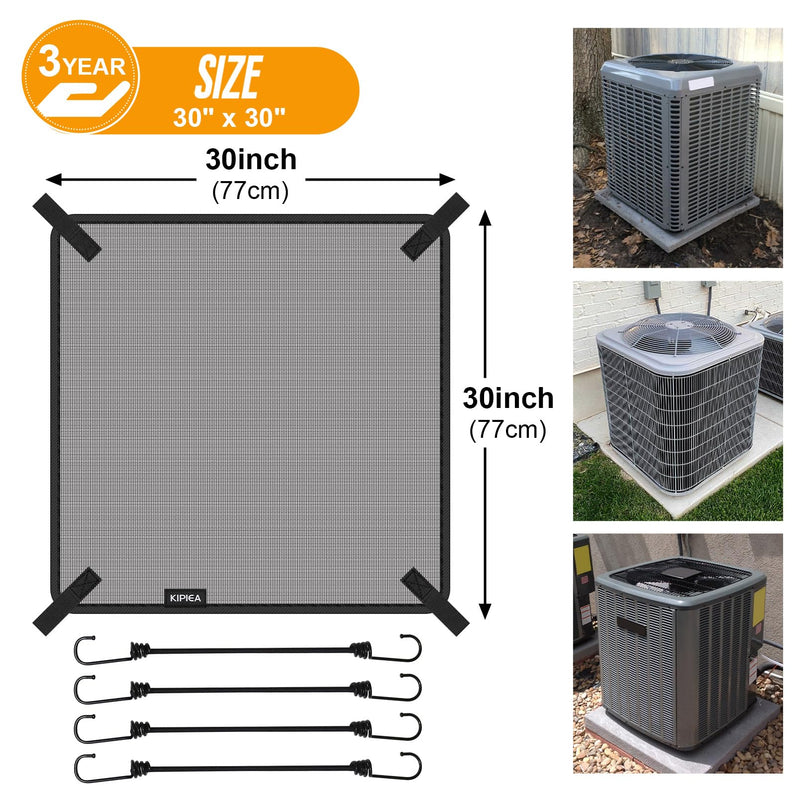 Kipiea Central Air Conditioner Mesh Covers for Outside Units, Top Universal Upgrade Mesh Outdoor AC Unit Cover Defender for All Seasons (30" x 30") 30" x 30"