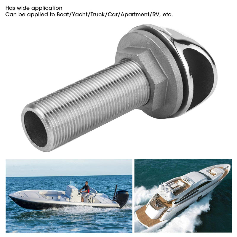 KIMISS 1in Straight Marine Hose Barb Fitting, for Boat/Yacht/Truck/RV, Stainless Steel Thru-Hull Connector, Drain Pipe Adapter, Hose Thru Fitting