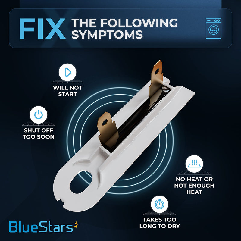 3392519 Dryer Thermal Fuse Part by BlueStars - Kenmore Dryer Thermal Fuse Fit for Whirlpool Kenmore - Replaces AP6008325 3388651 694511 80005 WP3392519VP Pack of 1
