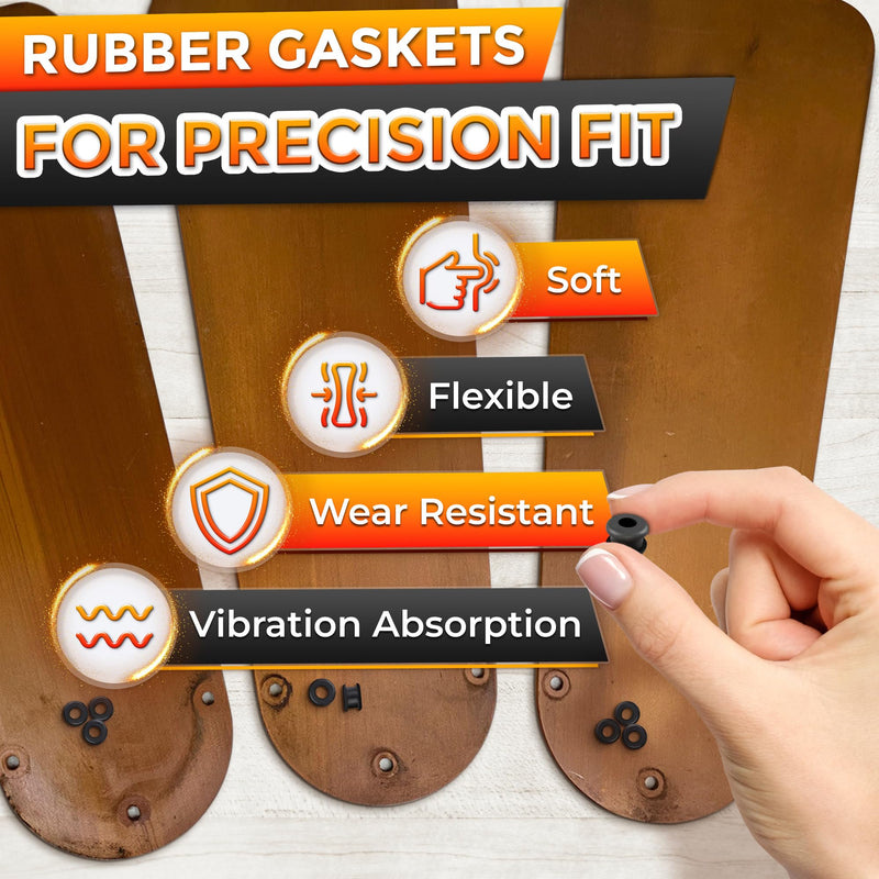 18 Pcs Rubber Grommet Kit for Hunter Ceiling Fan Parts - Grommets for Hunter Fan Blade Grommets Spare Kit - Ceiling Blade Rubber Washers