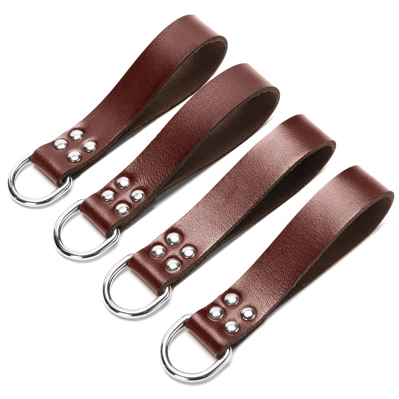Leather Tool Belt Suspender Loops Heavy Duty Strap Connectors Accessories (Attachment 4-Piece Set) (brown) brown
