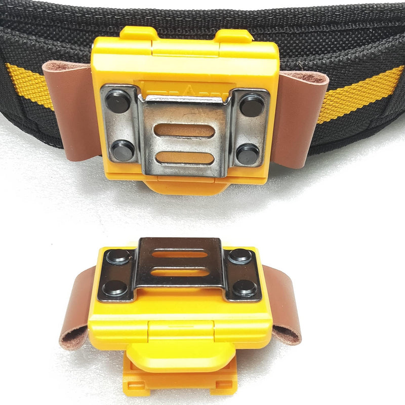 Tape Measure Holster with 4 Drill Clip, Tape Measure Holder Belt, Drill Holster Belt Clip, Drill Holster with Tool Belt Hook, Free Your Hands. Yellow Drill Holster + Leather Pen Holder + 4pcs Drill Bit Hook