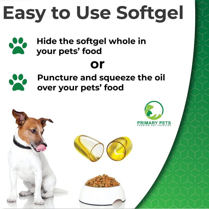 Primary Pets Premium Pet Supplies - Omega 3 for Dogs, Fish Oil Tablets for Dogs, Containing Fatty Acids for, Dog Skin Supplements, Dog Vitamins for Coat, &, Dog Oil for Joints Fish Oil for Dogs - PawsPlanet Australia