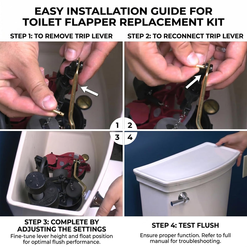 7381657-200.0070A Toilet Flapper Replacement Kit for American Standard Vormax, Compatible with 4270A 4370A 4570A Models, 3-Inch Dual Flapper with Silicone Seals, Teeter Bar & Metal Chain