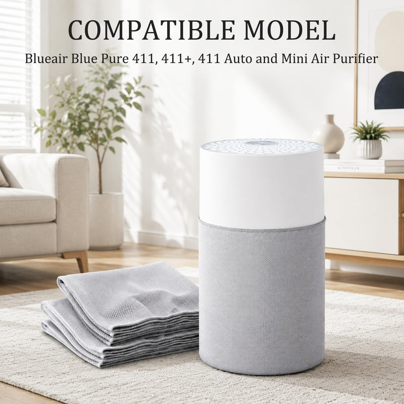 2 Packs Pre-Filter Replacement Cover Compatible with Blueair Blue Pure 411, 411+, 411 Auto Air Cleaner Purifier, Washable Fabric Pre Filter
