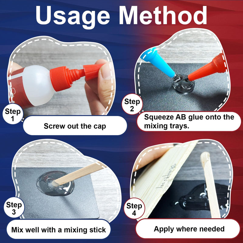 5 Minute Epoxy Glue 8.8oz, Tough Durable Heat-Resistant Epoxy Glue, Quick Cure Clear 2 Part Epoxy Repairing for Metal, Wood, Porcelain, Ceramics, Glass, Most Plastics