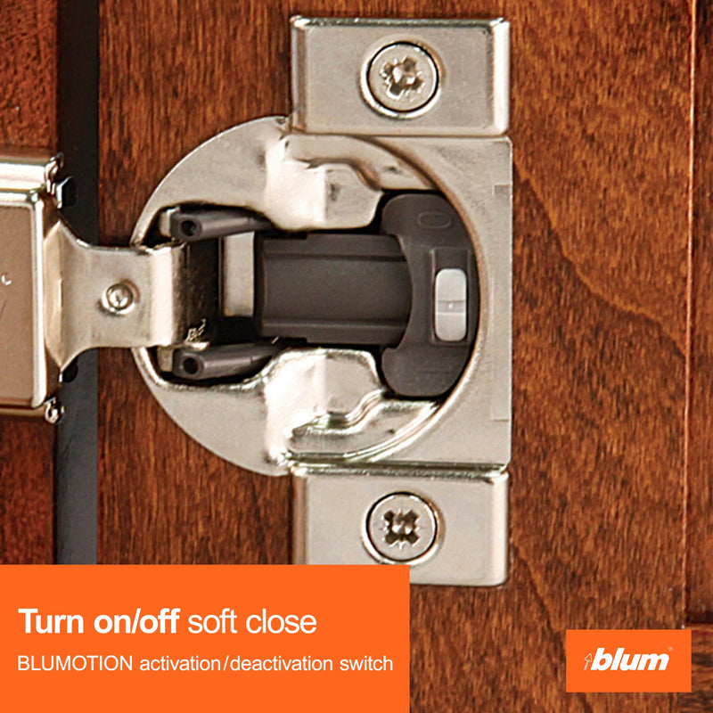Blum Compact BLUMOTION Soft-Close Face Frame Hinge, 1/2 in Overlay, 10-Pack 10 KITS With Screws