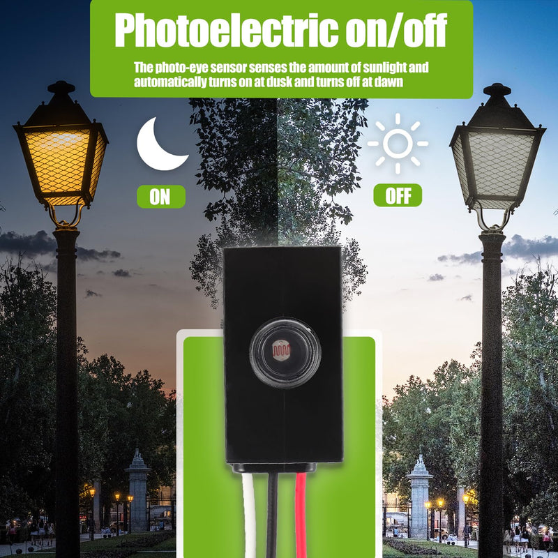 Dusk to Dawn Sensor for Outdoor Lighting 120-277V Photoelectric Switch Photocell Light Sensor Hardwired Post Eye Light Suitable