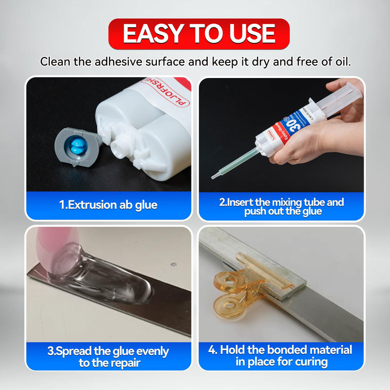 Clear ab Epoxy Glue ，Multipurpose epoxy resin adhesive for repairing plastic, metal, ceramics, wood，Fishing rods etc，It is The best waterproof plastic welding repair glue（1） Epoxy glue clear 1PCS