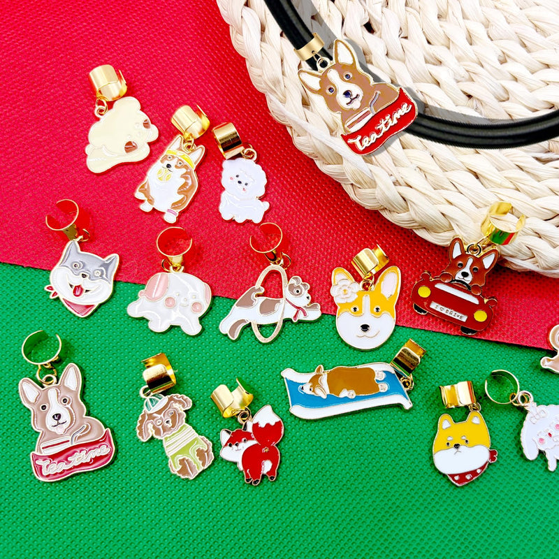 15pcs Dog Stethoscope Charms for Nurses, Cute Puppy Alloy & Enamel Stethoscope Pendant Accessories for Pediatric & Hospital Medical Staff