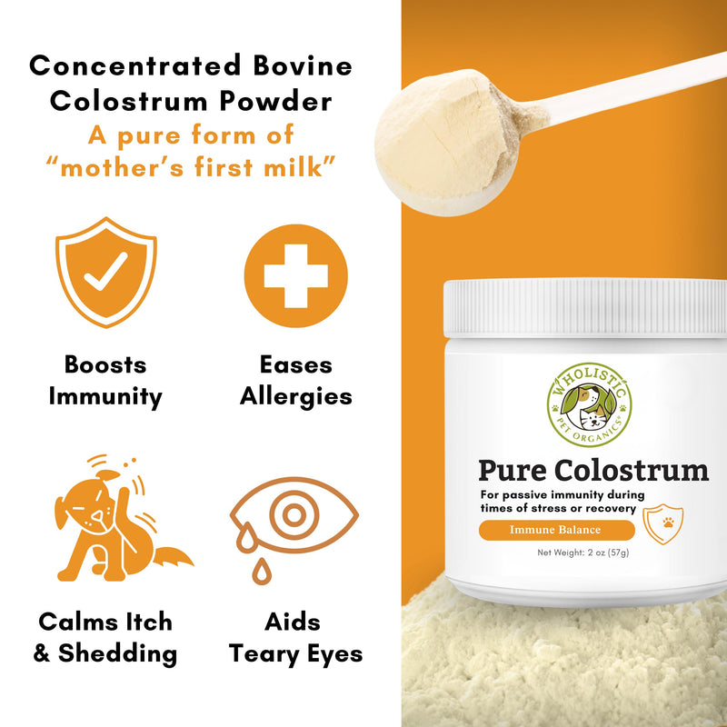 Wholistic Pet Organics Canine Complete & Pure Colostrum - Dog Vitamins and Supplements for Immune System, Digestive, Skin, Coat & Overall Health