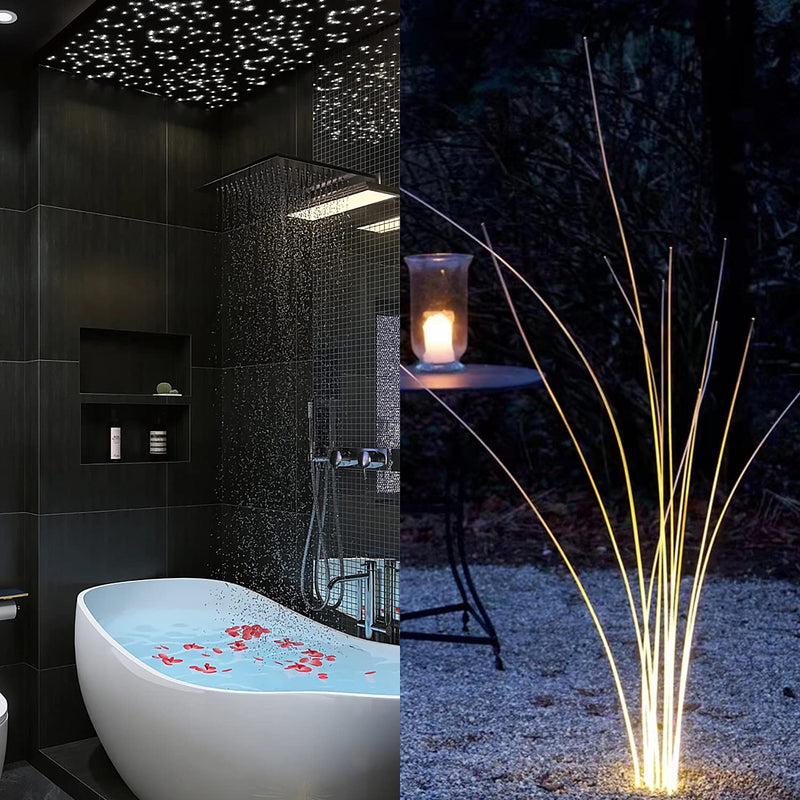AMKI Plastic 0.08in/2mm Diameter 164ft(50Meter) PMMA Fiber Optic Roll End Glow Cable for All Kind Led Star Ceiling Light Kit