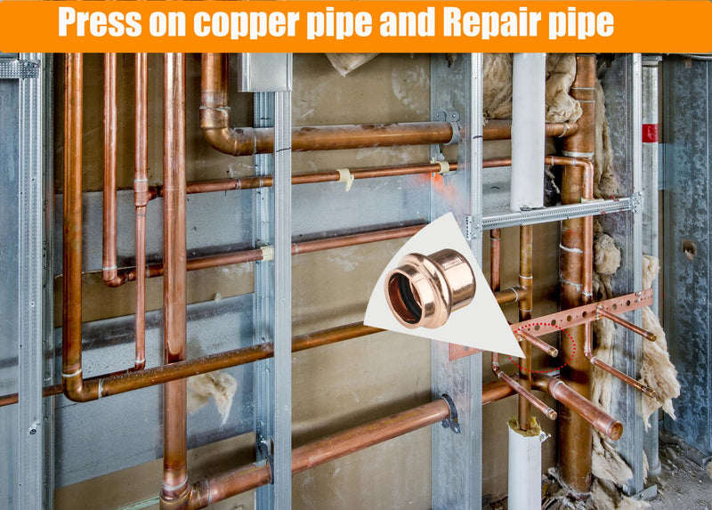 WHK 8 Pack 3/4 Inch Press Pro Copper End Cap Pro Press 3/4" Cooper End Plug Press Fittings Copper Pipe End Cap(Lead-Free)