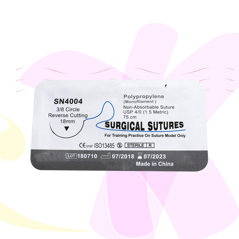 Jackson JSN4004 24PK 75cm Polypropylene Surgical Suture Thread W Curved Needle | Exceptionally Smooth Surface | Superior Tensile Strength & Knot Security | W Manual(Educational & Training Use Only)